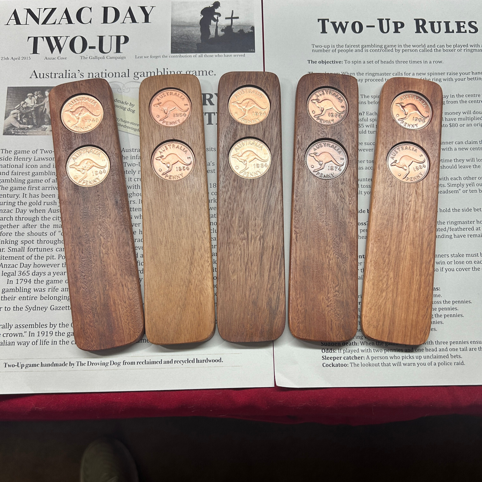 1930 Australian Penny Collectable Two-Up Game. More years Anzac Day