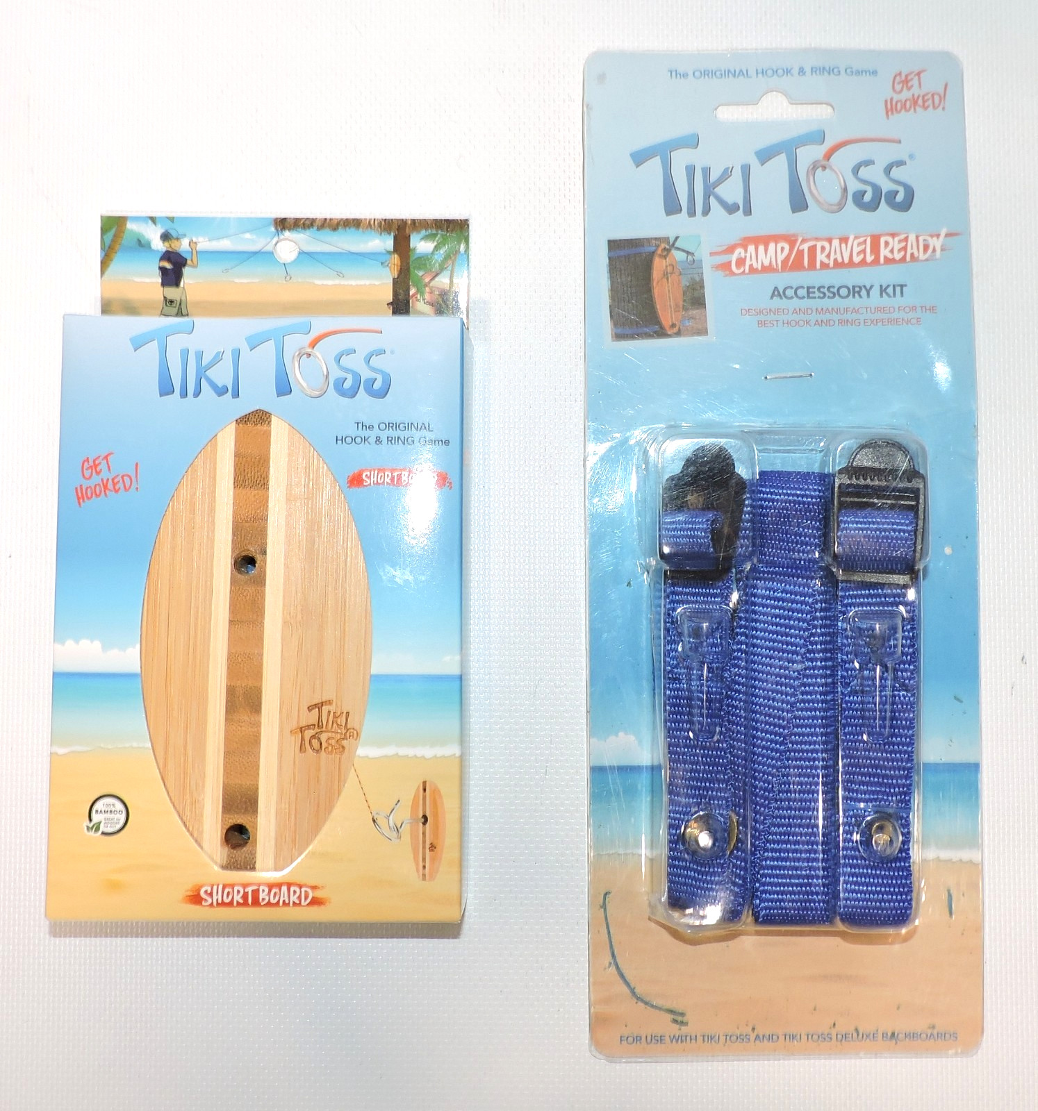 Tiki Toss Indoor & Outdoor Ring Toss Game Short Board & Accessory Kit Straps NEW
