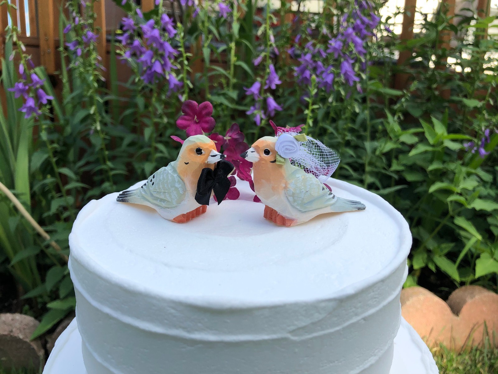 Mourning Dove Turtledove Love Birds Cake Topper Bride & Groom Wedding Engagement