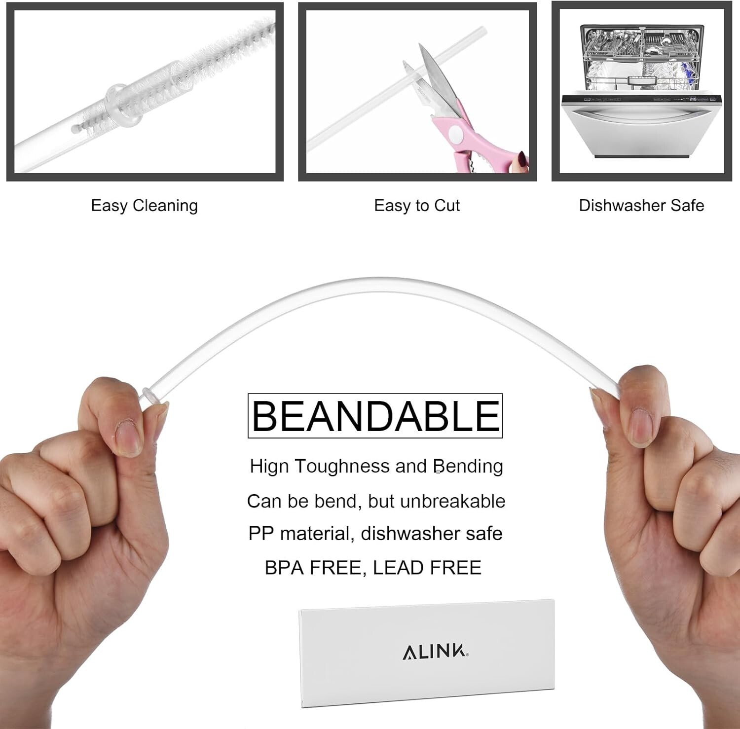 BPA-Free 13 Inch Reusable Clear Straws for 32oz to 1 Gallon Bottles – 12 Pack