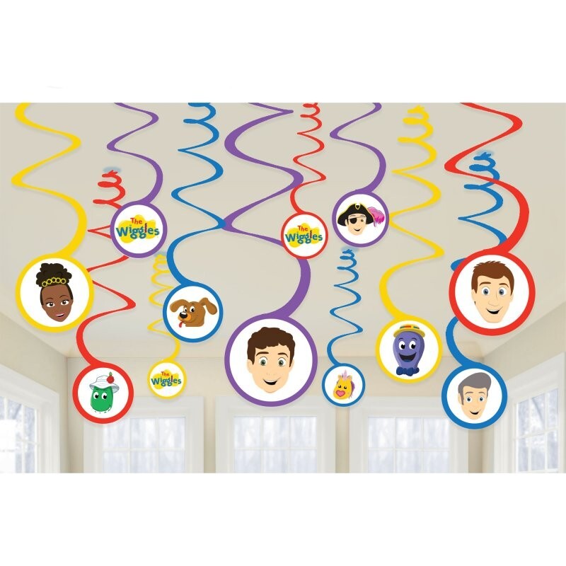The Wiggles Party Spiral Hanging Decorations 12pk – The Wiggles Party Supplies
