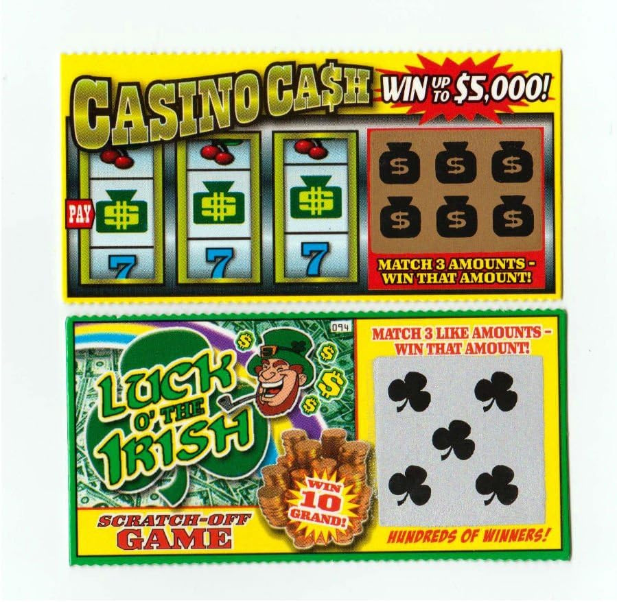5 Phony Fake All Winning Scratch off Lottery Tickets -Joke- Prank- Gag