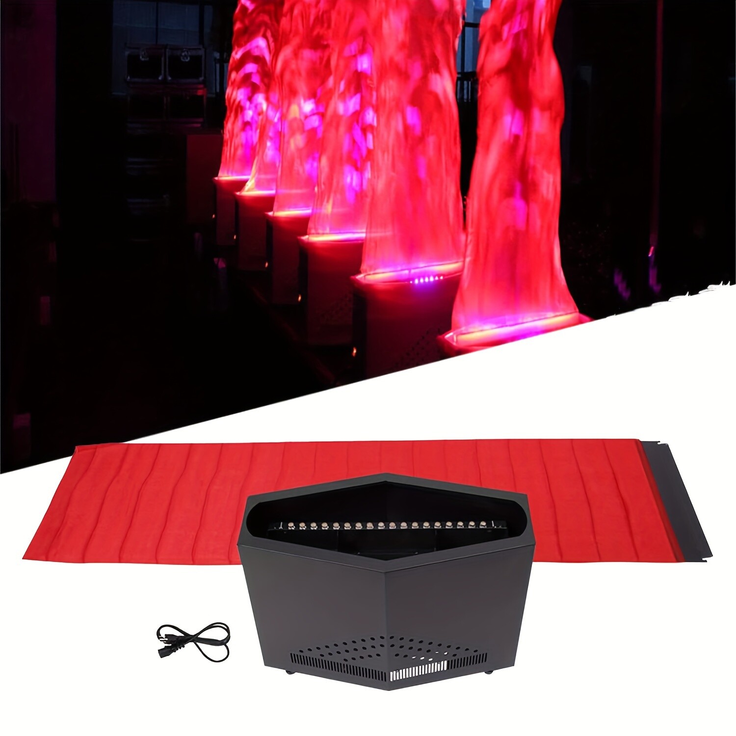 1.8M Red Flame Light Simulated Campfire Light Fake Flame Lamp Effect Decor US