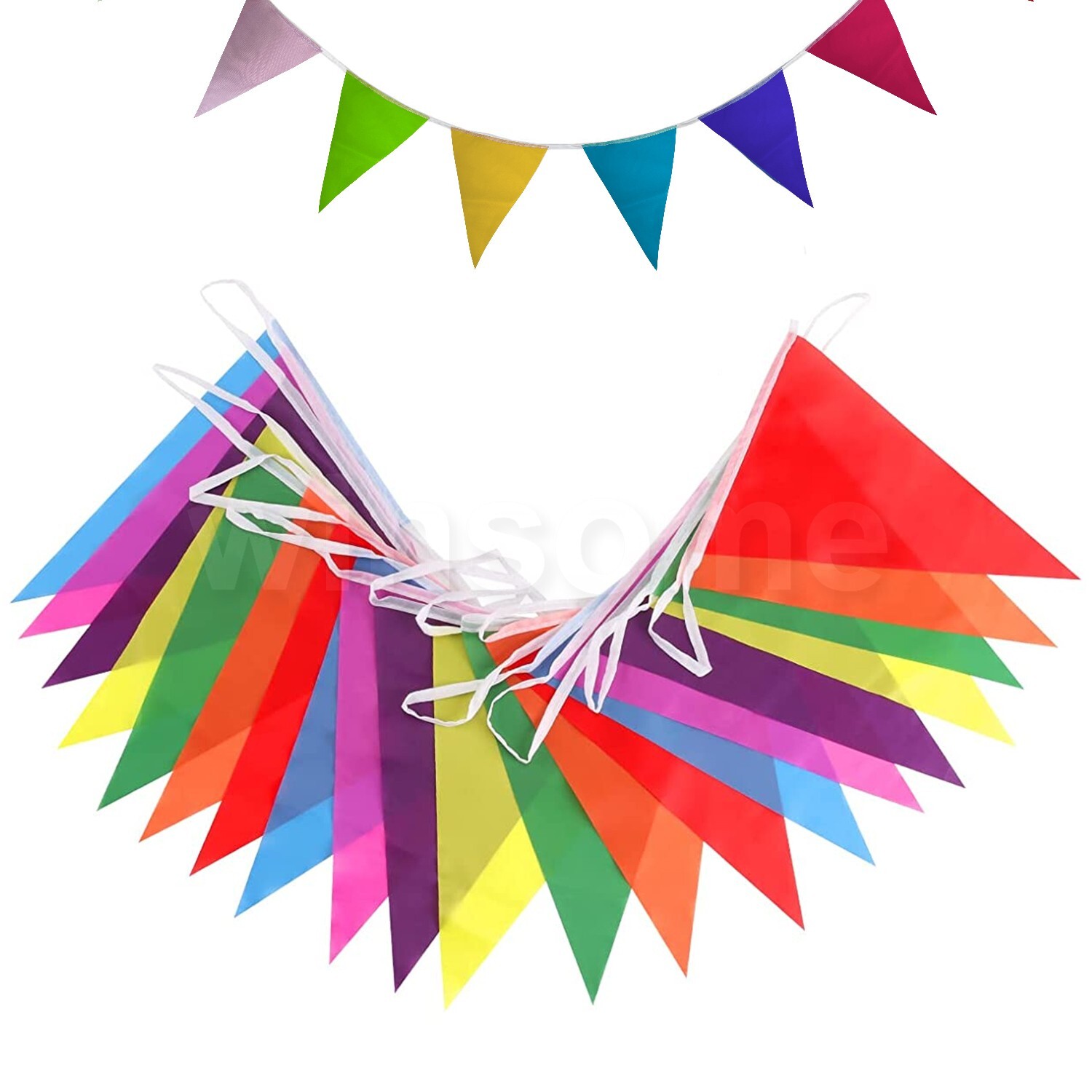 33 Feet 20 Flags Multi Shade Triangle Bunting Party Event Home Garden Decoration