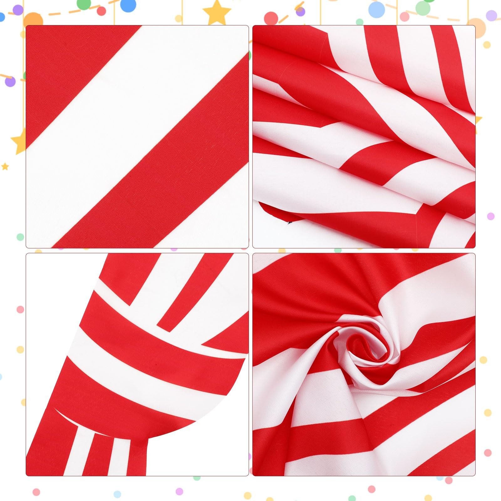 5 PCS Red White Carnival Circus Tent Tinsel Fringe Curtain Backdrop Striped