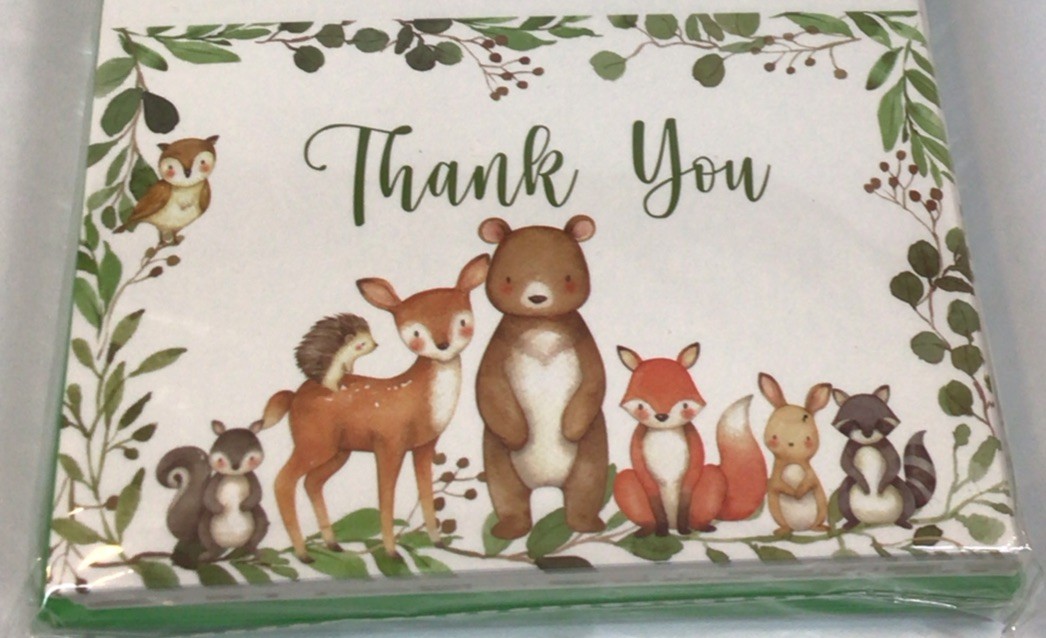 Thank You Cards Any Occasion W/ Cute Animals Bundle Of 50 Cards/ Envelopes New