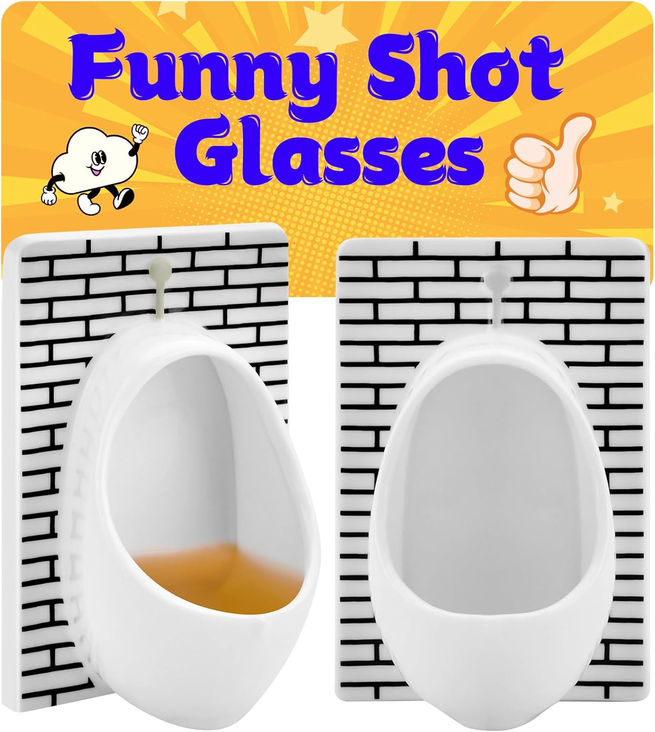 White Elephant Gifts for : Urinal Shot Glasses Set of 2 Odd Funny Gag Gifts for