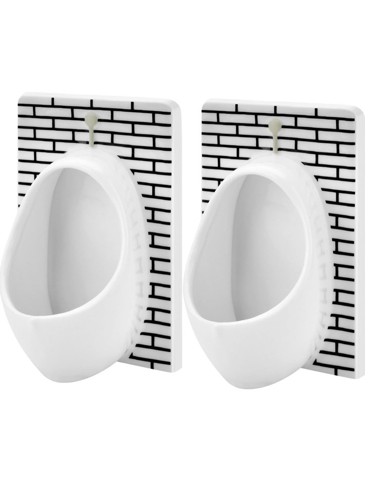 Brand New White Elephant Gifts Urinal Shot Glasses Set of 2 Odd Funny Gag Gifts