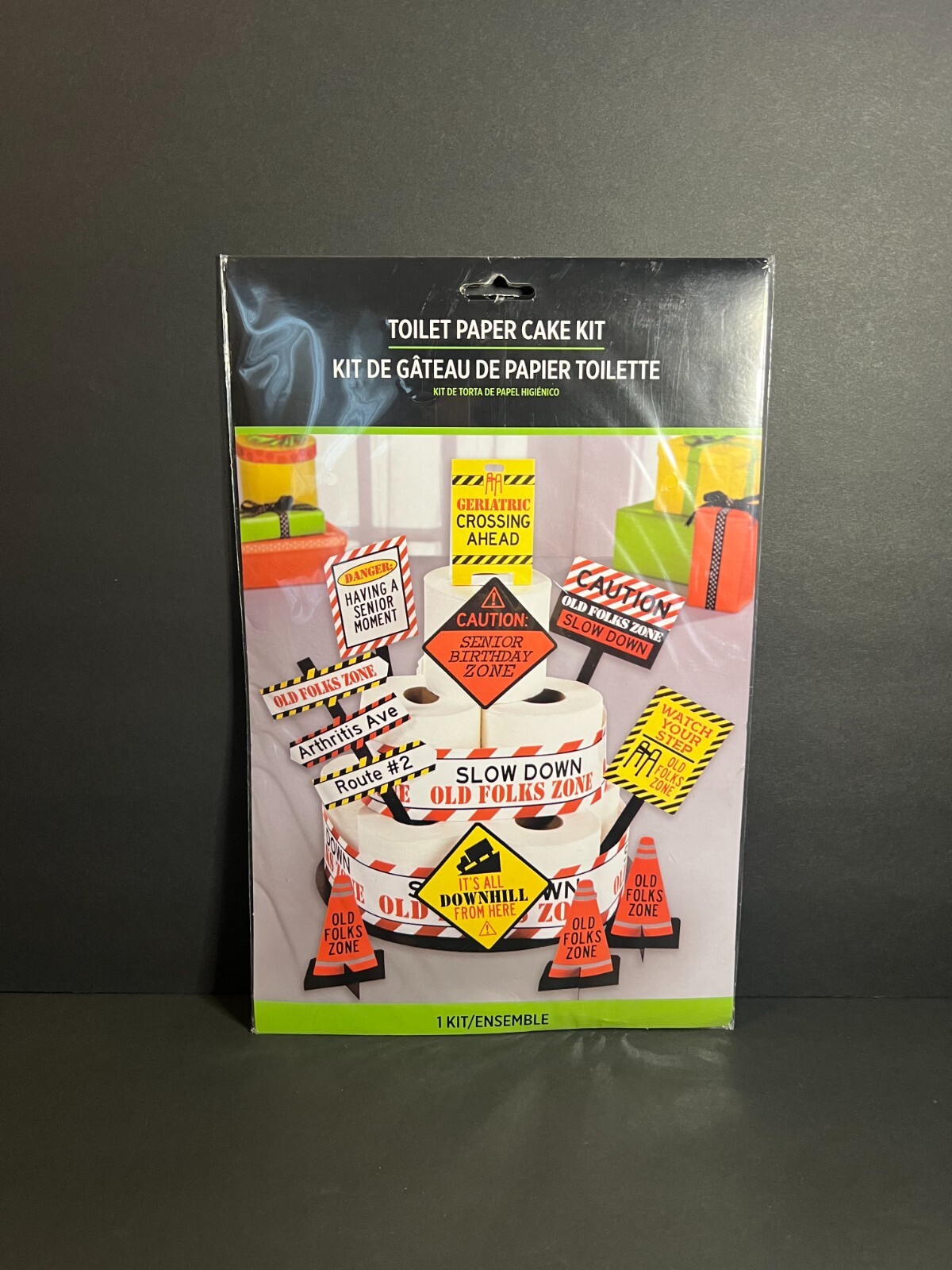 Amscan Novelty Gag Funny Over the Hill Senior Birthday Toilet Paper Cake Kit