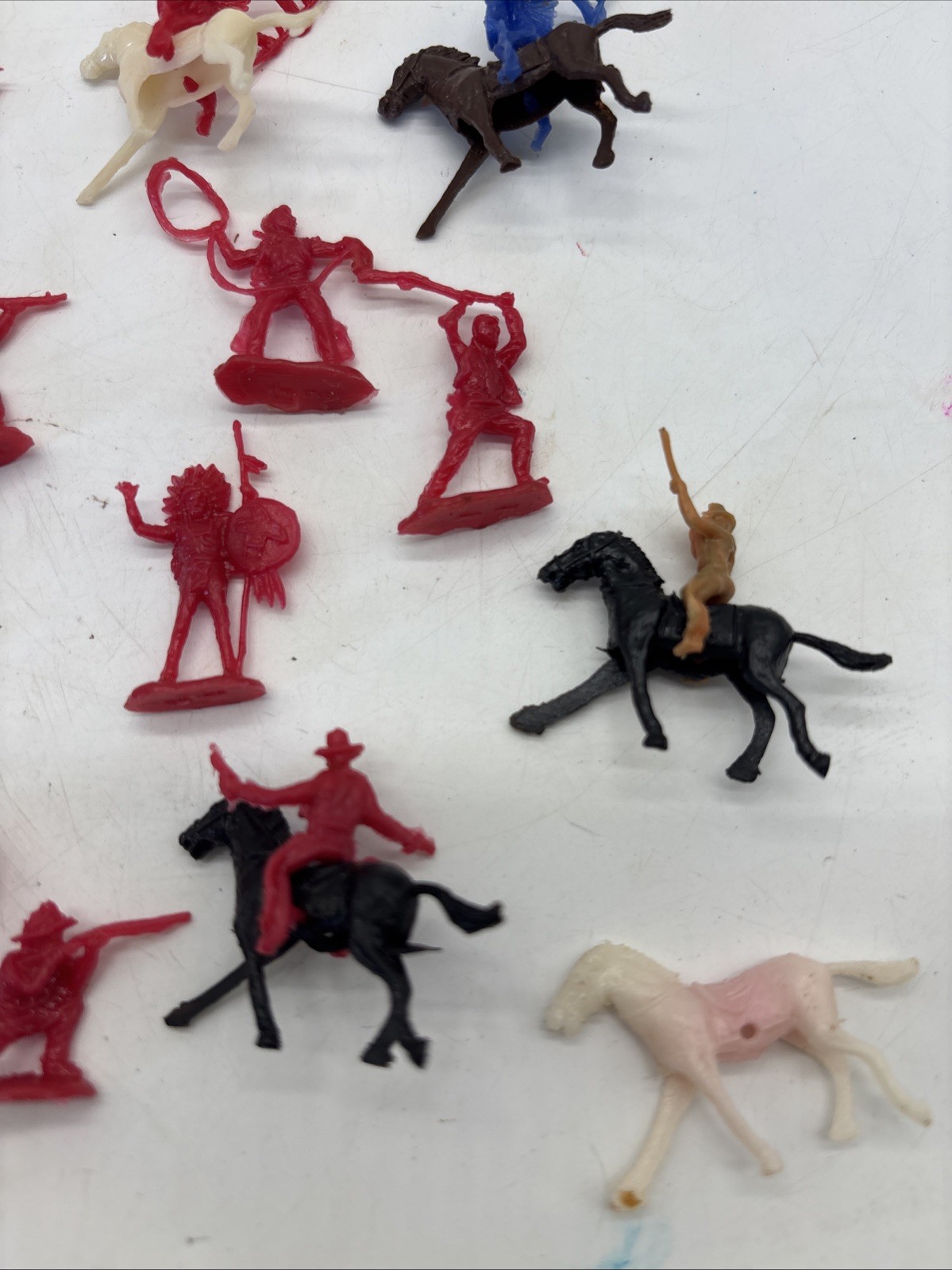 Lot Of 23 Birthday Cake Picks Toppers Cowboys Indians Bows Arrows Horses Vintage