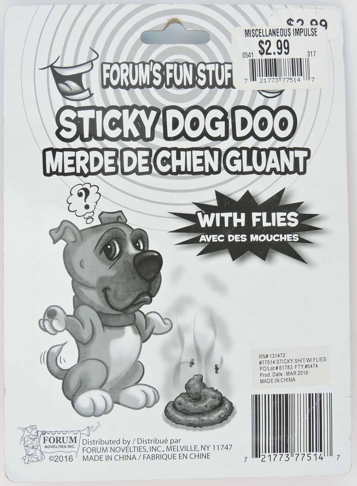 Sticky Dog Doo with flies Forum’s Fun Stuff poop #2 feces turd New in Package