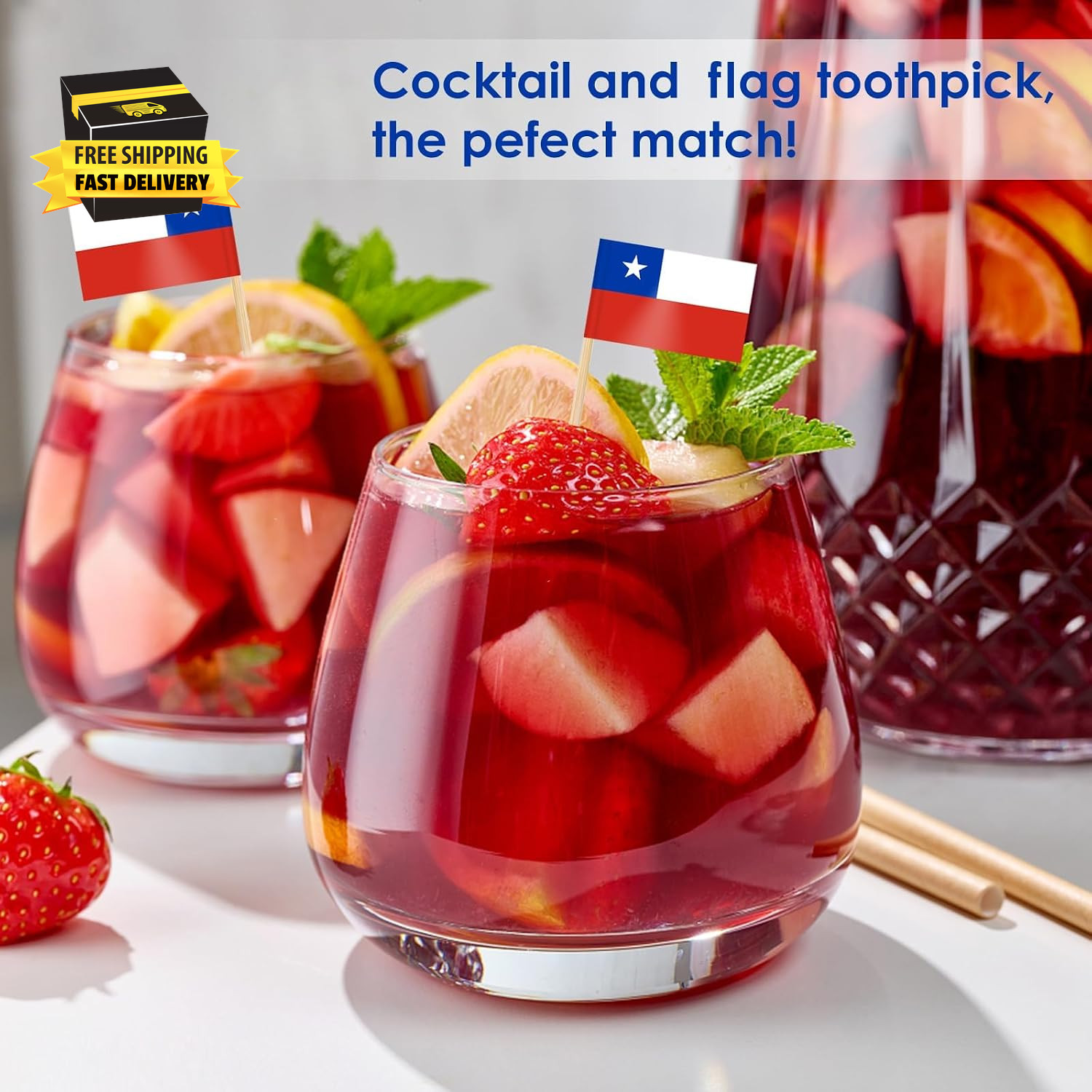 Hispanic Heritage Cupcake Toppers, 100 Pcs Toothpick Flags for Hispanic Heritage