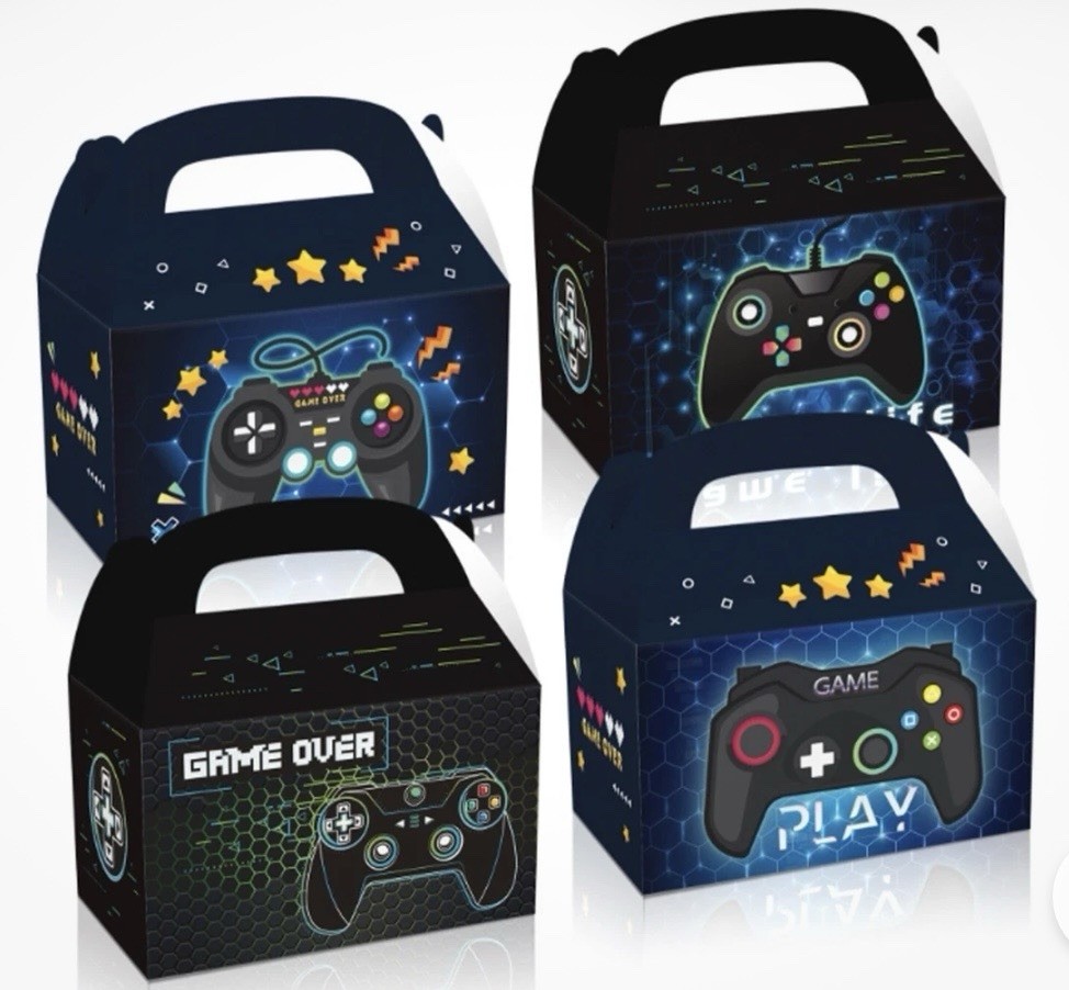 Gaming Party Food Boxes 12 Pack Birthday Celebration Playstation Xbox NewUnused