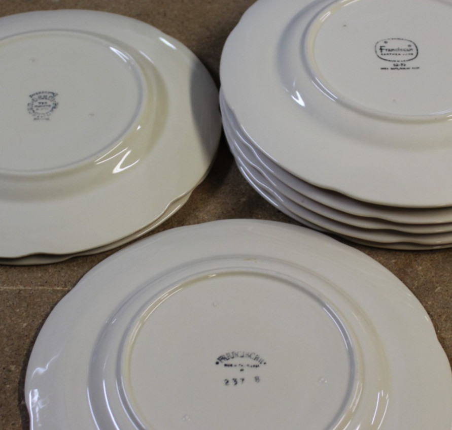 8 Franciscan Ware Apple Luncheon Lunch Plates Made in California SUPER CLEAN
