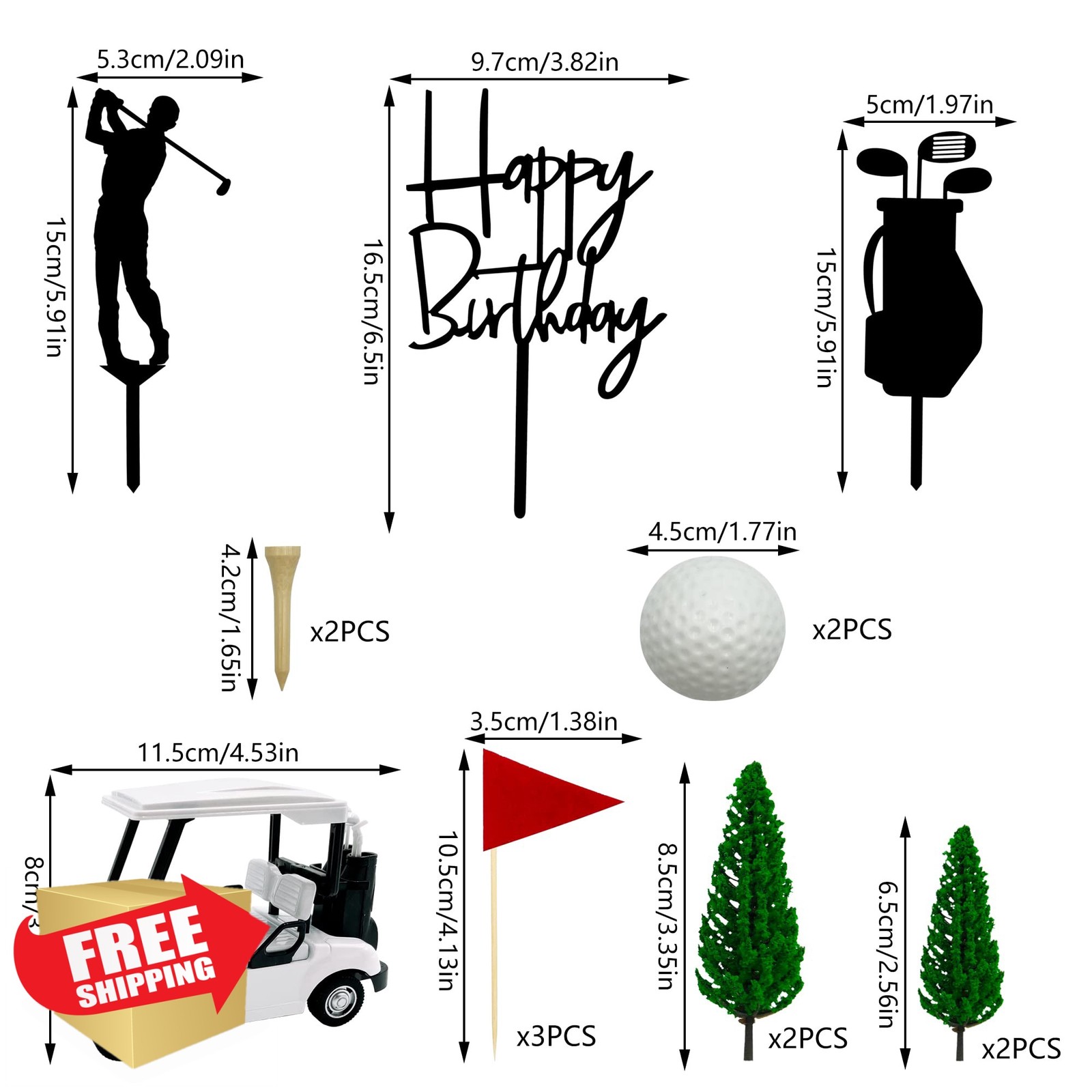KDPATFAV Golf Cake Decorations Toppers