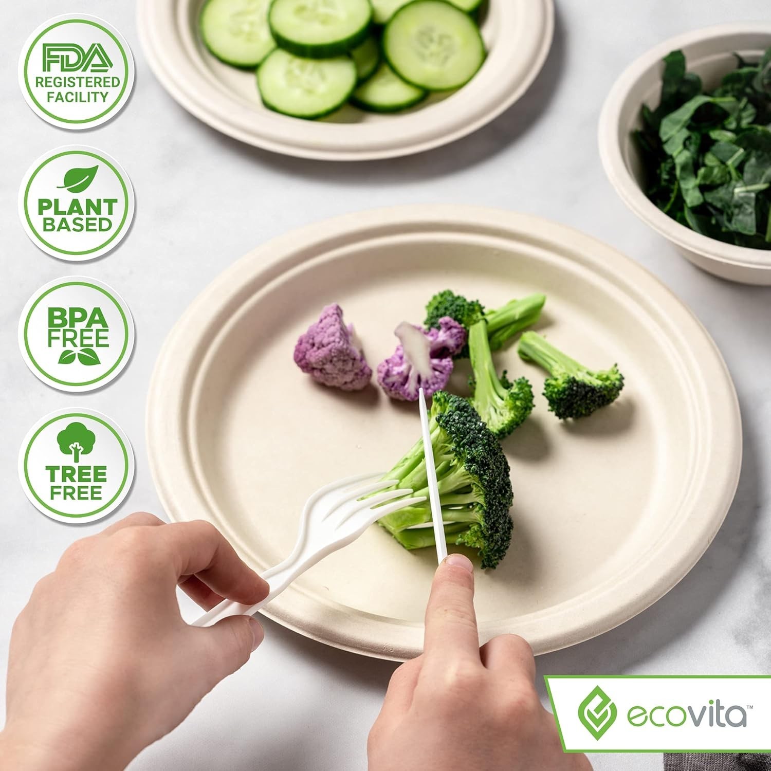100% Compostable Forks – 500 Large Disposable Utensils 7 in. Bulk Size Eco Fr…