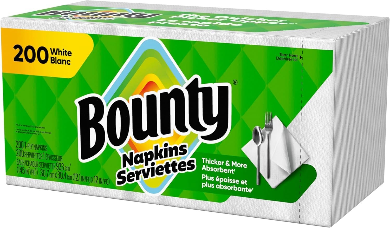 Bounty Paper Napkins, White, 400 Count