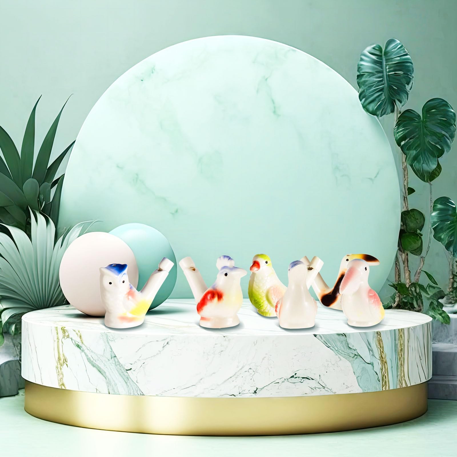 6 Pcs Bird Water Whistles for Kids Ceramic Bird Call Whistles Colorful