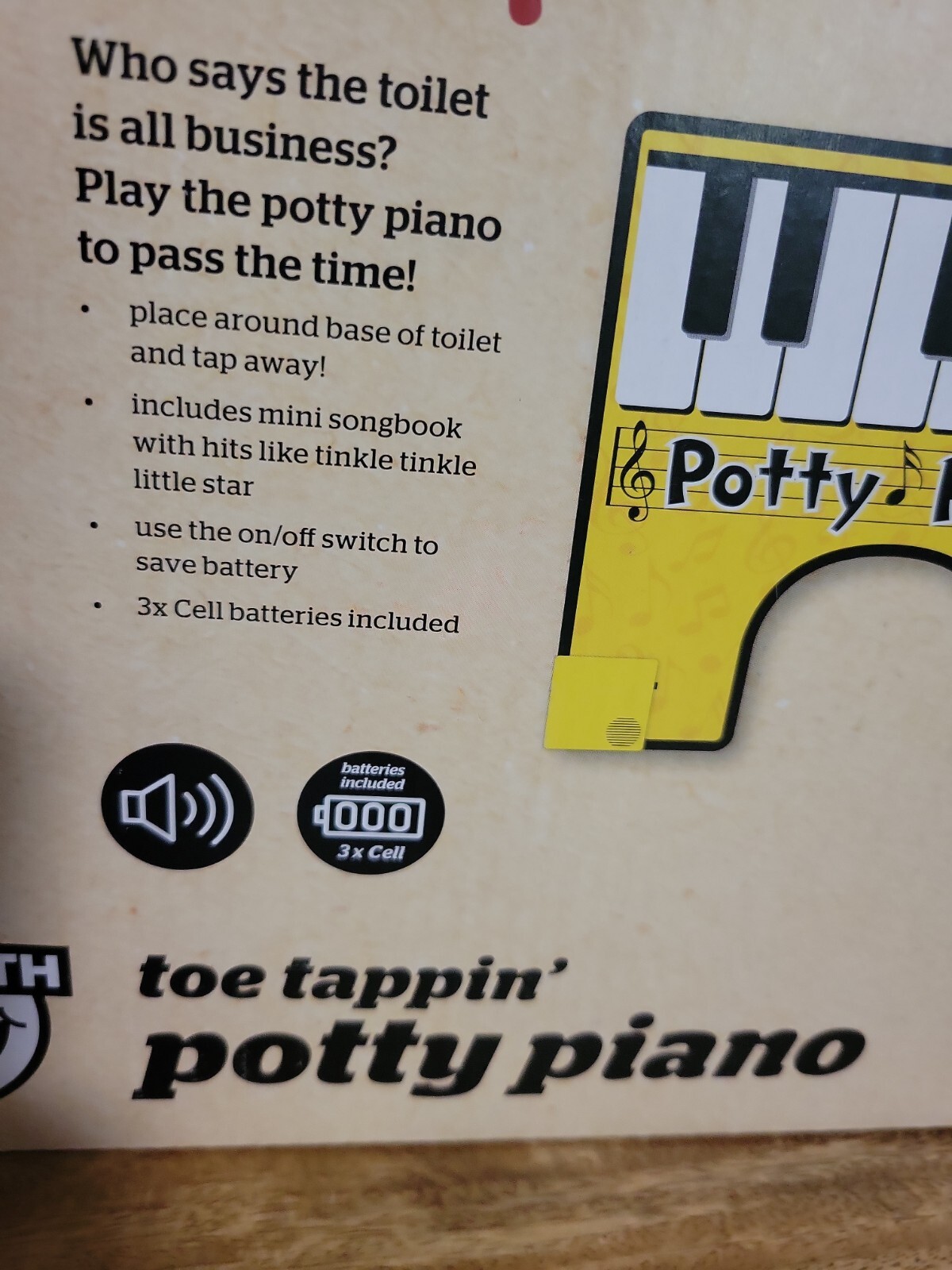 Potty Piano BigMouth Toilet Funny Gag Toe Tappin’ Gift Jingle While Tinkle New