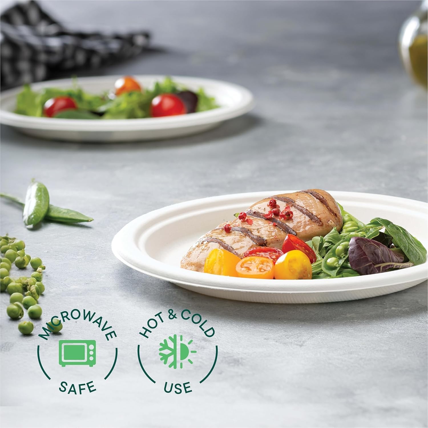 100% Compostable Paper Plates, Heavy Duty Disposable Plates [125-Pack] 9 Inch…