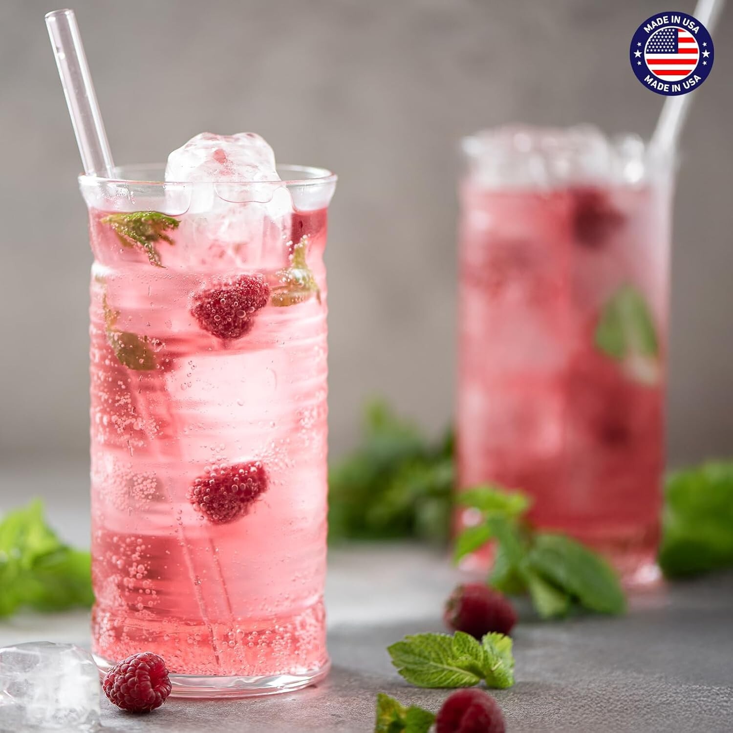 500/1000pcs Individually Wrapped Clear Plastic Drinking Straws Made in USA