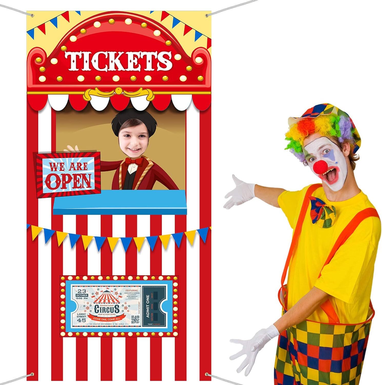 Decoraciones Para Fiestas Tematicas De Circo De Carnaval, Pancarta Para Puert…