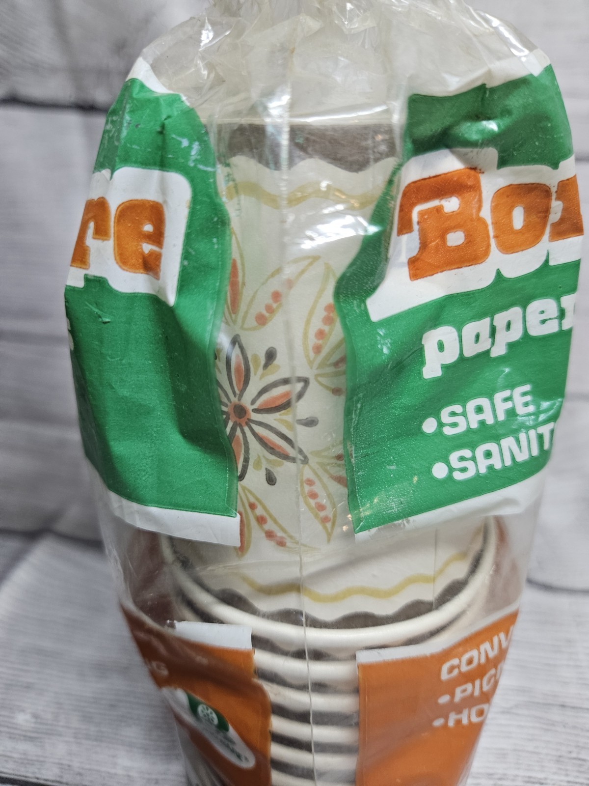 Vtg Bondware 7oz Paper Hot Drink Cups-Retro Orange/Brown-OPEN Package – 13 cups