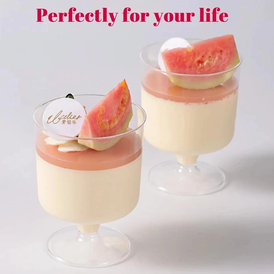 300 Pack Clear Plastic Dessert Cups(5 Oz),Disposable Parfait Cups for Pudding, F