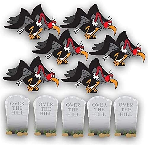 Over The Hill Birthday Yard Signs Tombstones and Buzzards Funny Bday Signs 11pcs