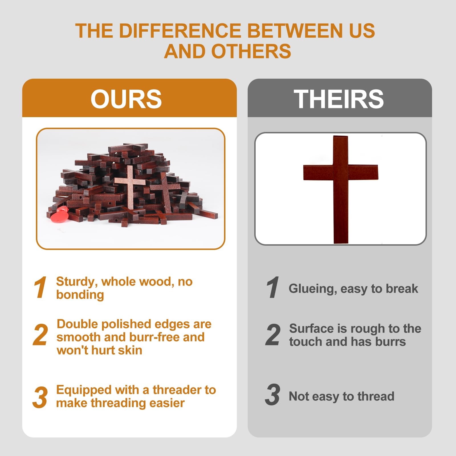 Srefaka 72 Pcs Mini Wooden Crosses Miniature (1.1 x 1.65 x 0.2 inches), Brown