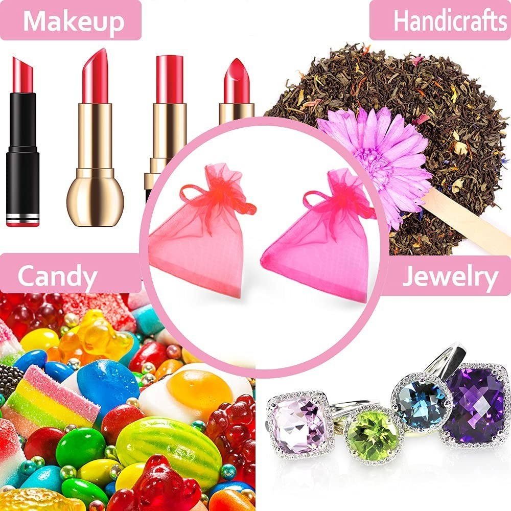 LYSXP Organza Bags 3.5×4.7 Inch 100pcs Mixed Colors Gift Pouches