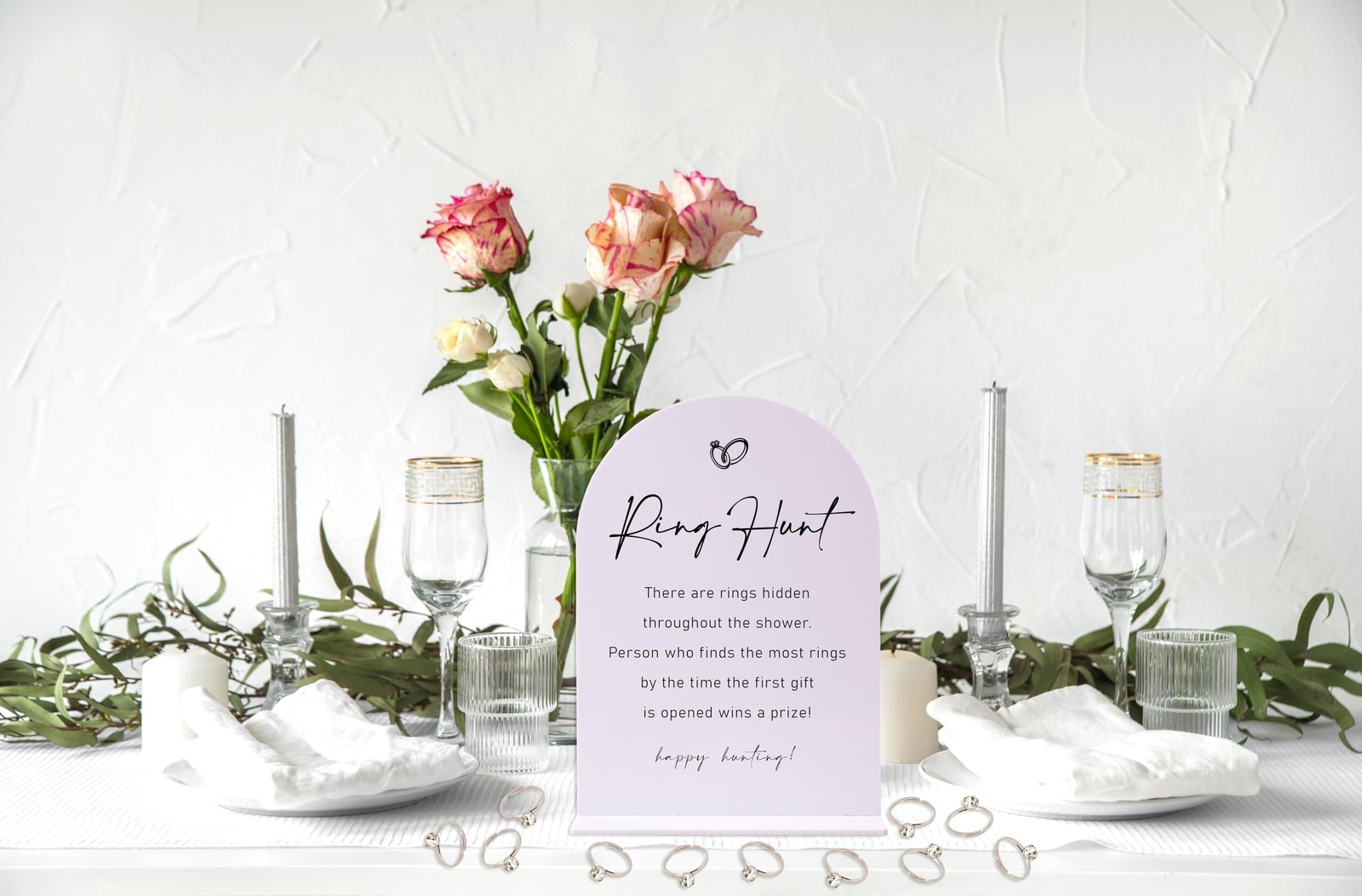 Minimalist Bridal Shower Party Ring Scavenger Hunt, The Ring Hunt Game, 1 Sig…