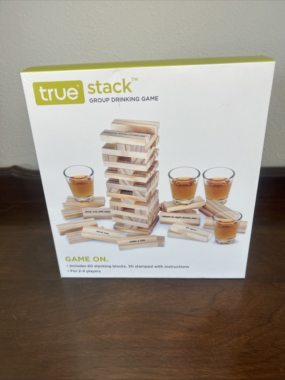 True Stack Drinking Game Adult Drinking Game, Wooden Block Tower Party Game New