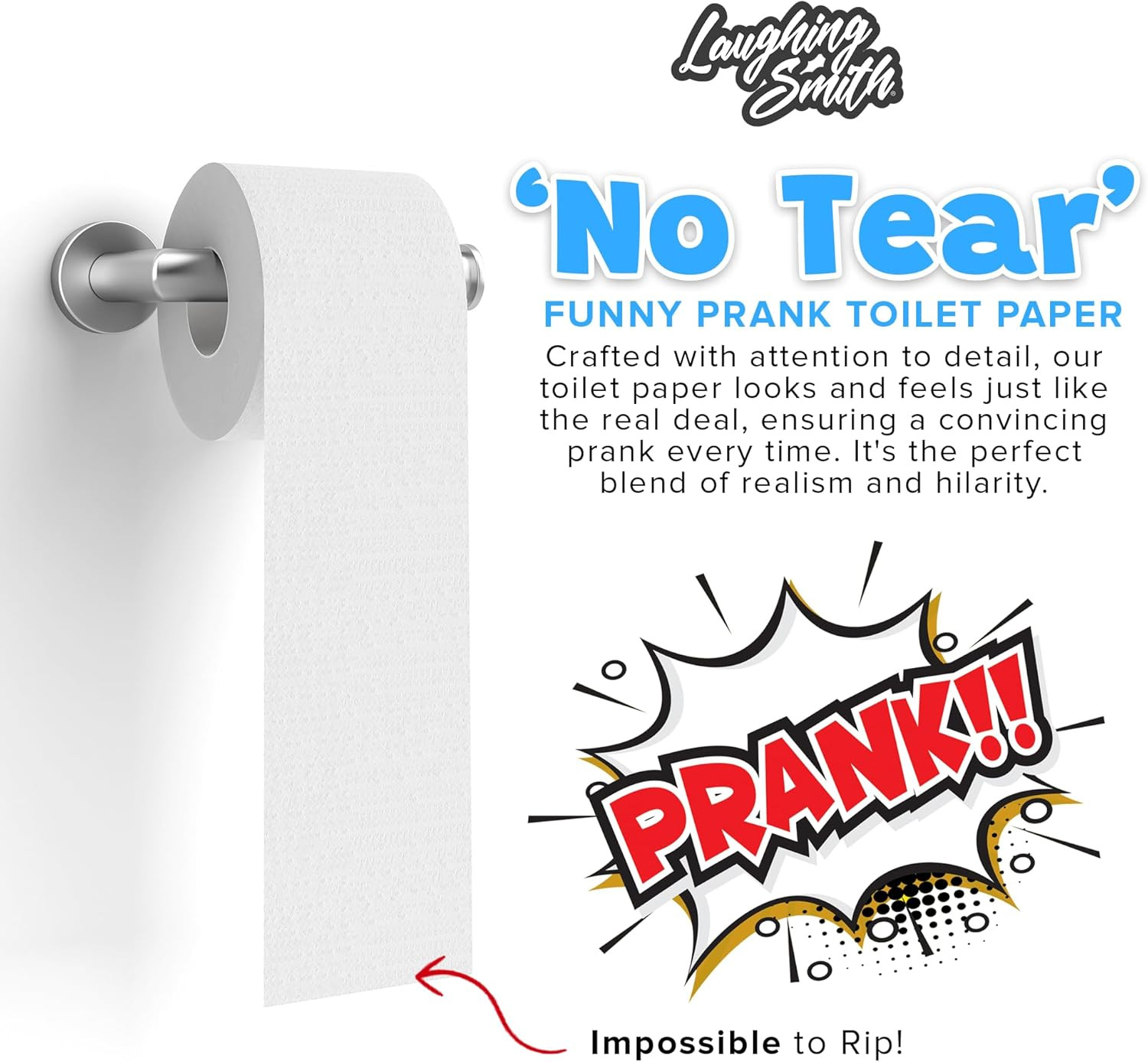 No Tear Prank Toilet Paper – Impossible to Rip Gag for Adults and Kids