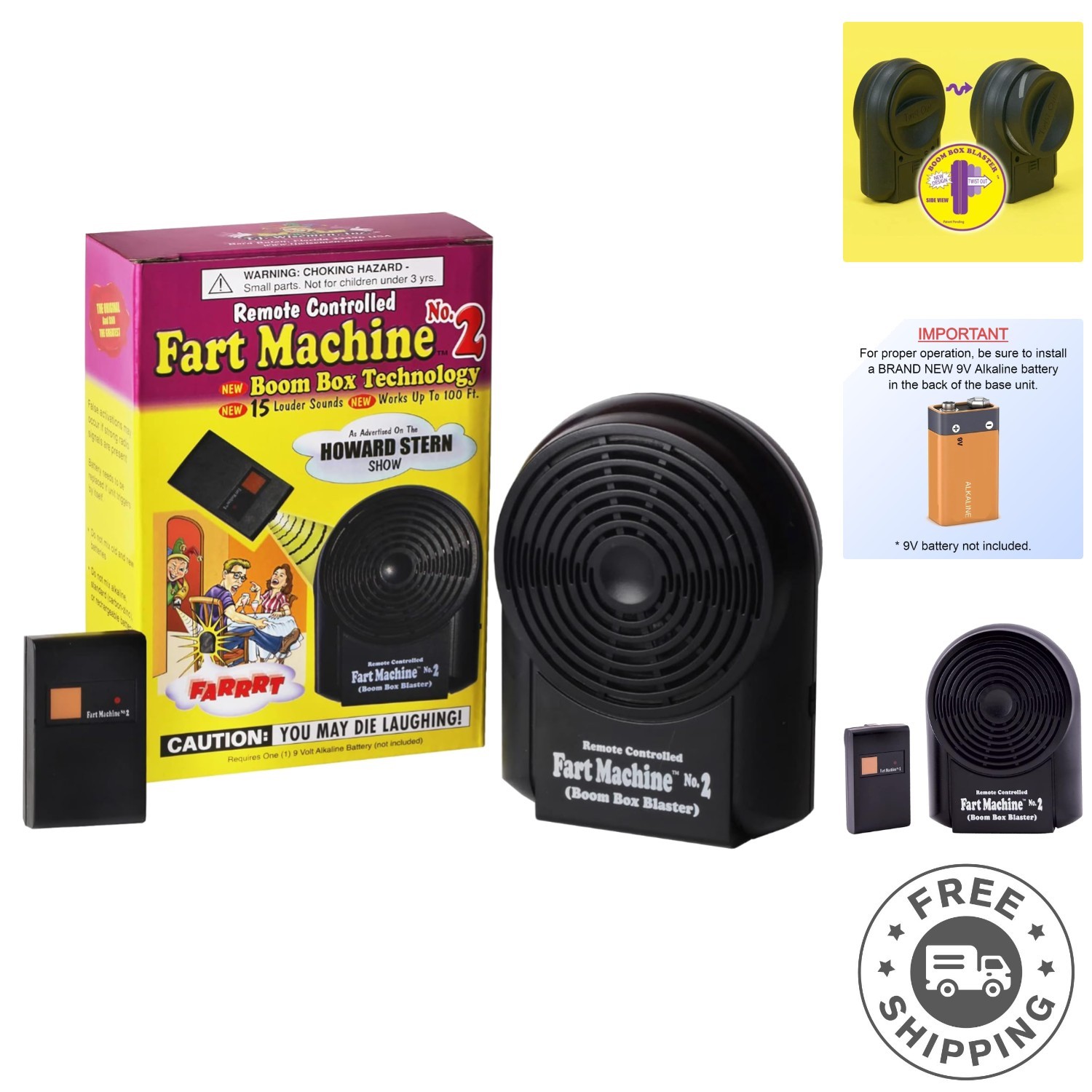 Remote Controlled Fart Machine – 15 Lifelike Sounds & 100 ft Wireless Range