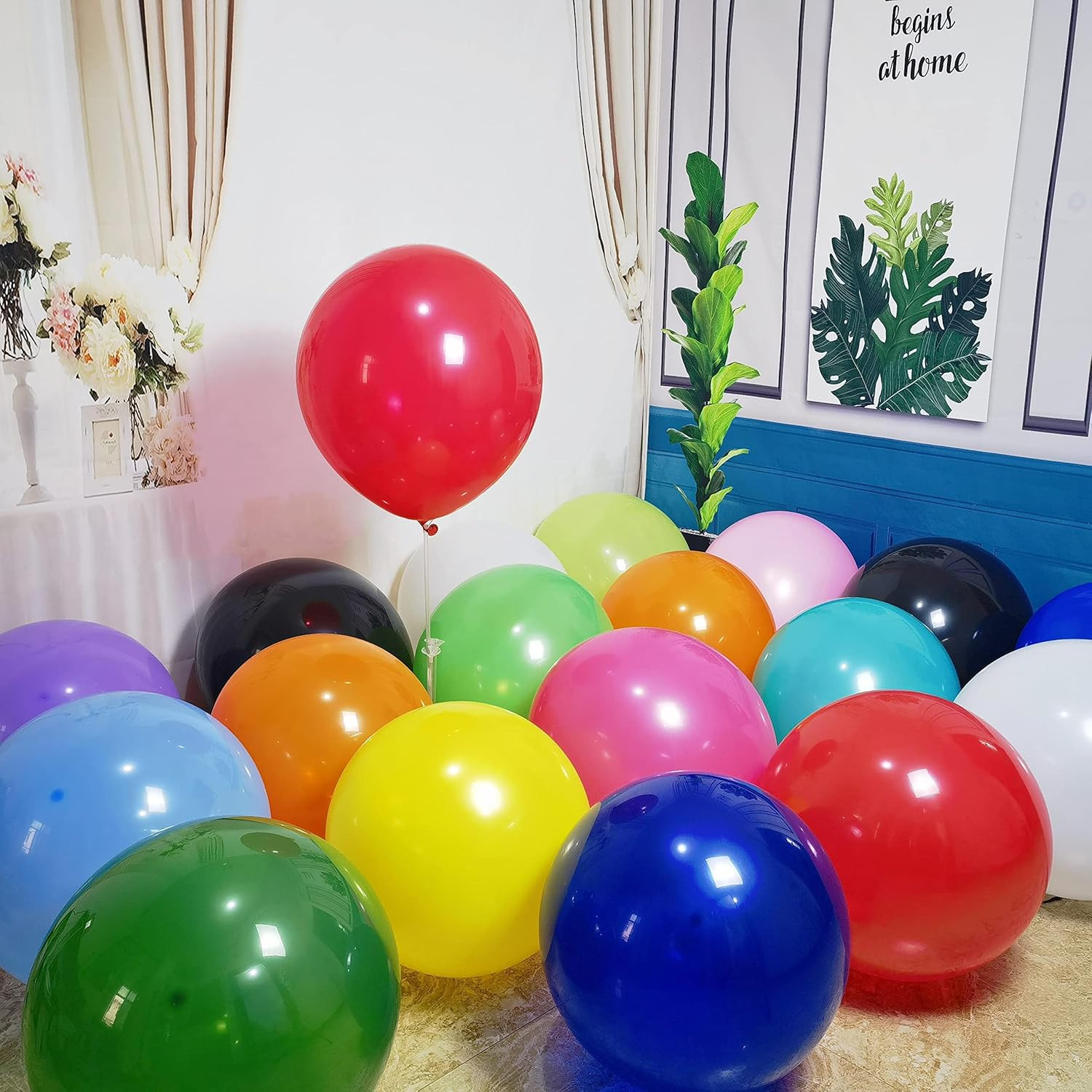 90 Pack 18 inch Balloons 15 Kinds Colors Latex Colorful Party Balloon Bulk for V