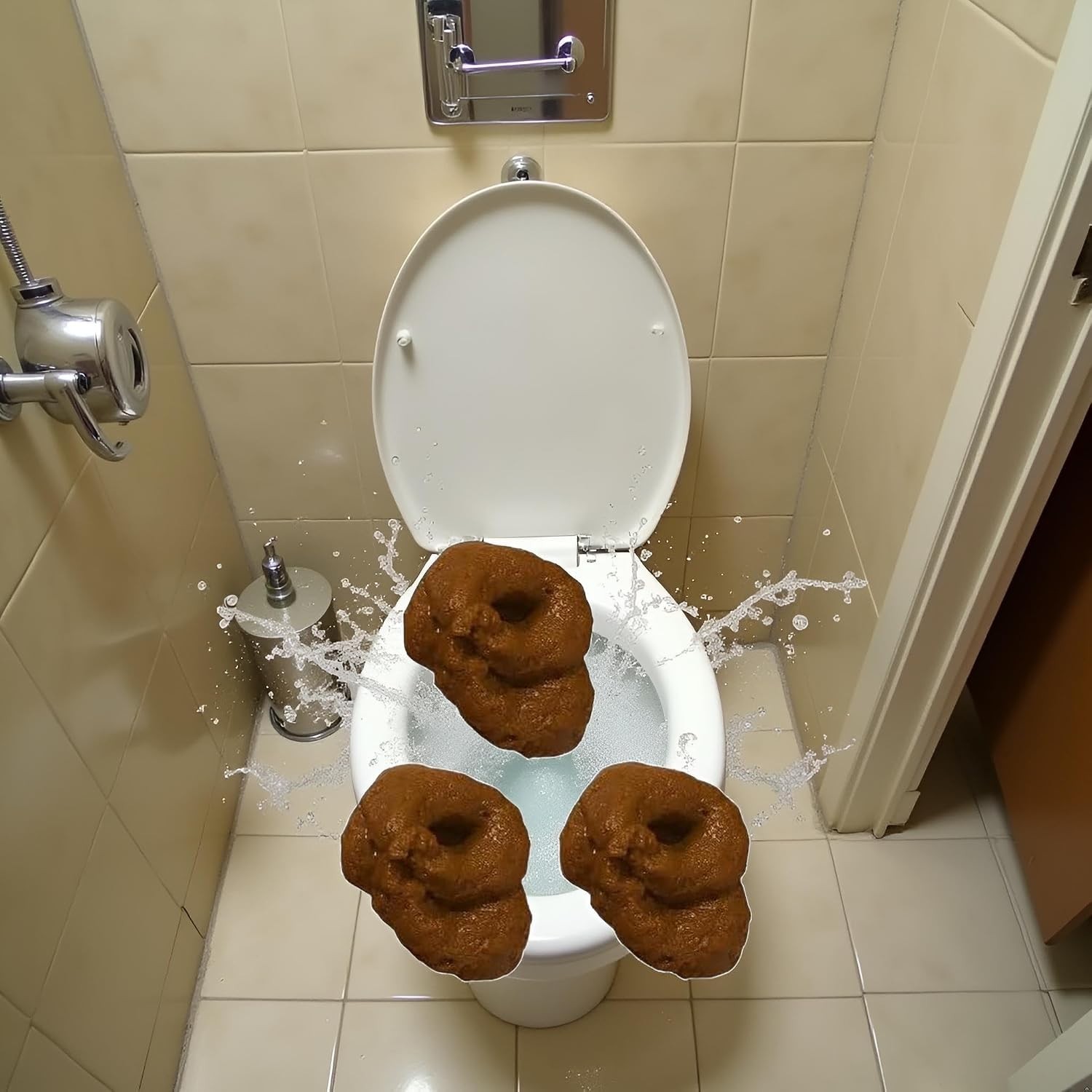 3Pcs Realistic Fake Poop Props – Floating April Fools’ Prank Kit with Brown N…
