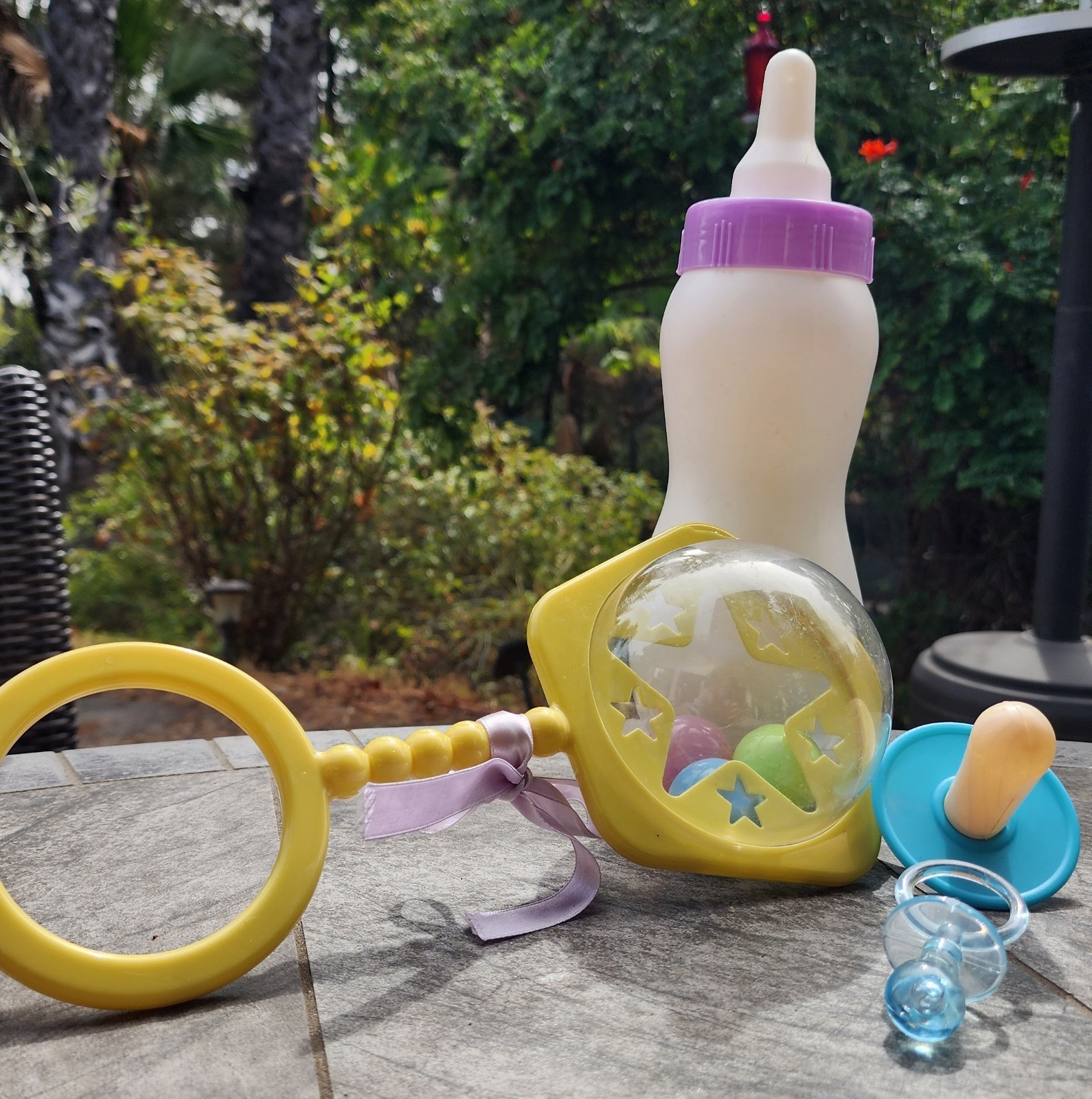 Adult Size Giant Baby Bottle, Rattle And Pacifier For Baby Shower Photo Booth