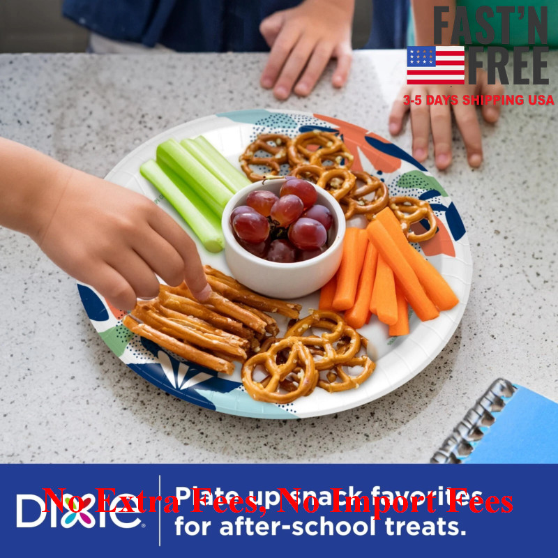 2 Pack Dixie Disposable Paper Plates, 10″, 2X Stronger*, Multi-Color, 210 Count