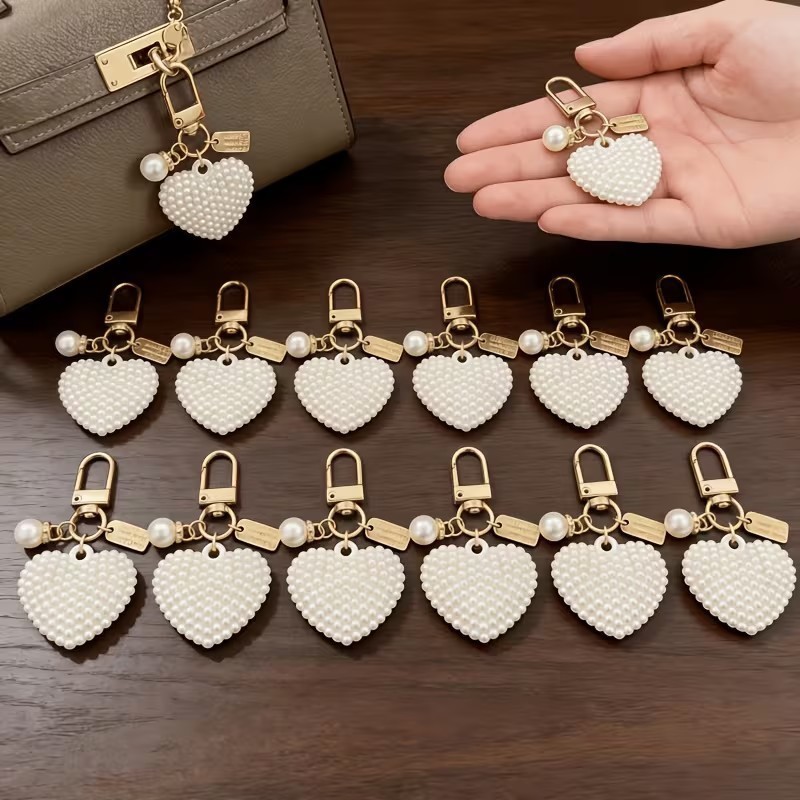 10pcs Heart Keychains – Accessories for purses, travel bags, Party Favors