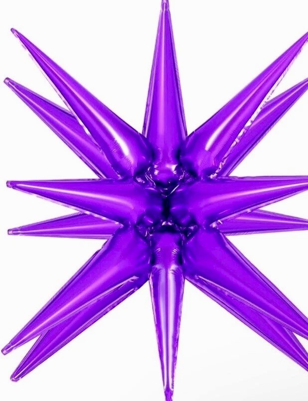 26” Purple Explosion Starburst Foil Cone Balloon