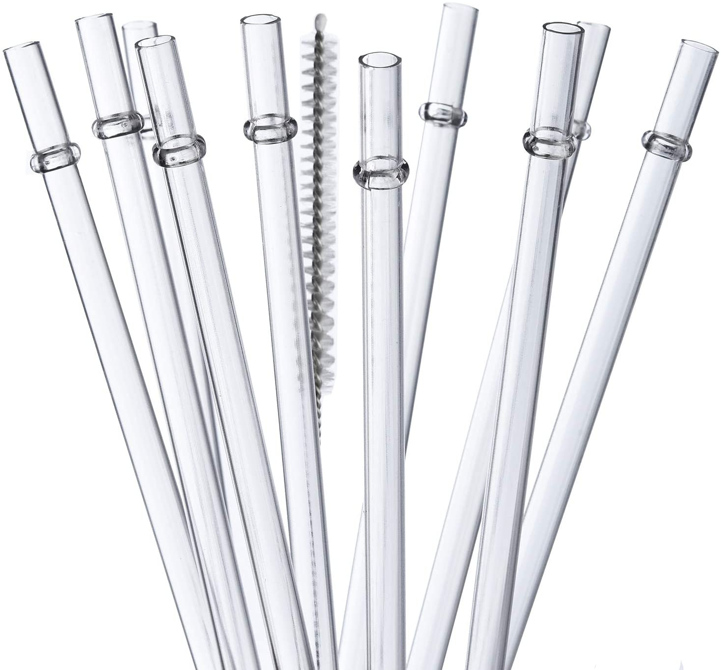 Reusable Hard Plastic Clear Straws 10.5 inch Tumbler Straws Tritan, Long