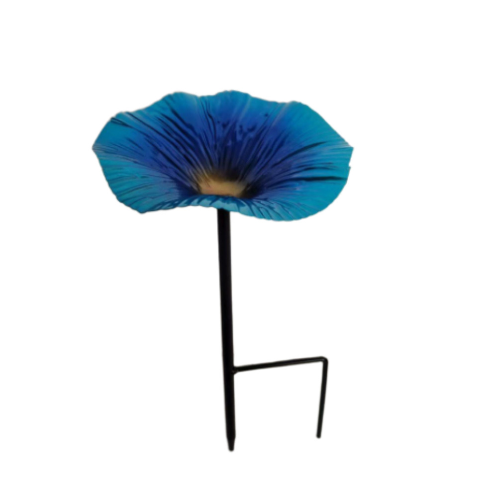 Garden Bird High Quality Feeder and Bath Flower Sturdy Iron Construction 25x14cm