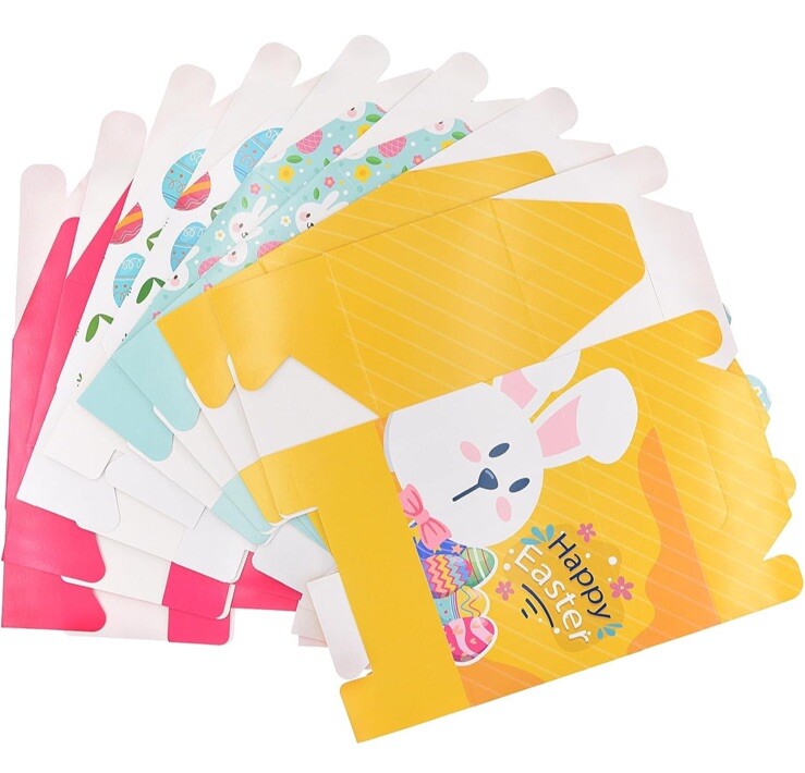 Eavotoy 12 Pk Decorative Easter Gift Treat Boxes