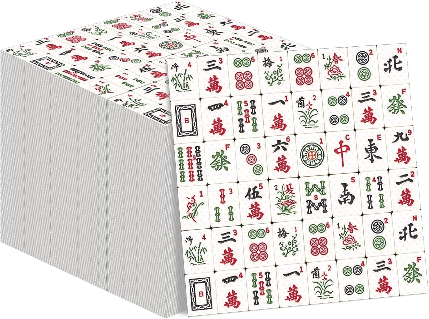 80 Pcs Mahjong Napkins Cocktail Paper 6.5 x inches, colorful