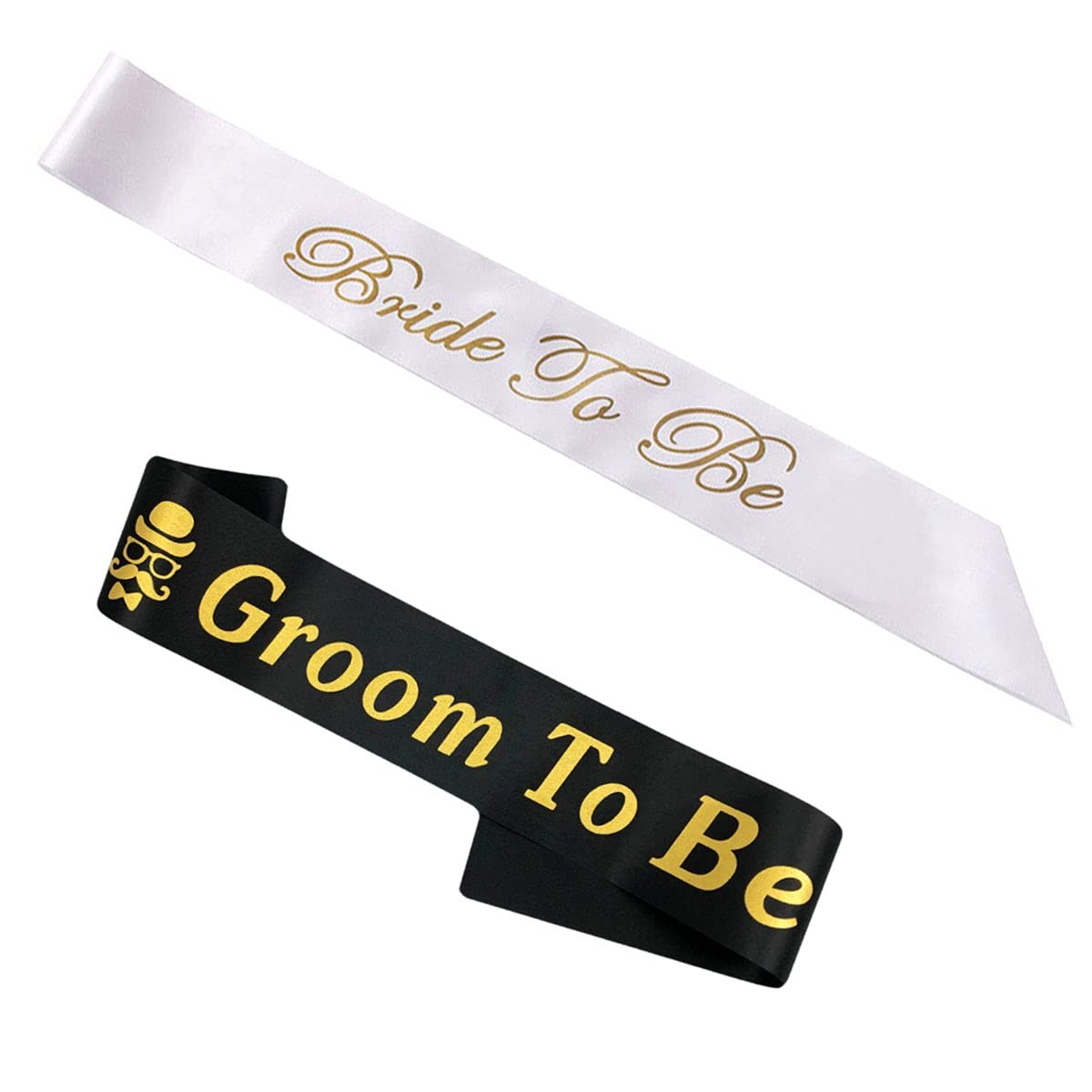Bachelorette Party Sash Set- Bride and Groom Sash for Wedding Bridal Shower P…