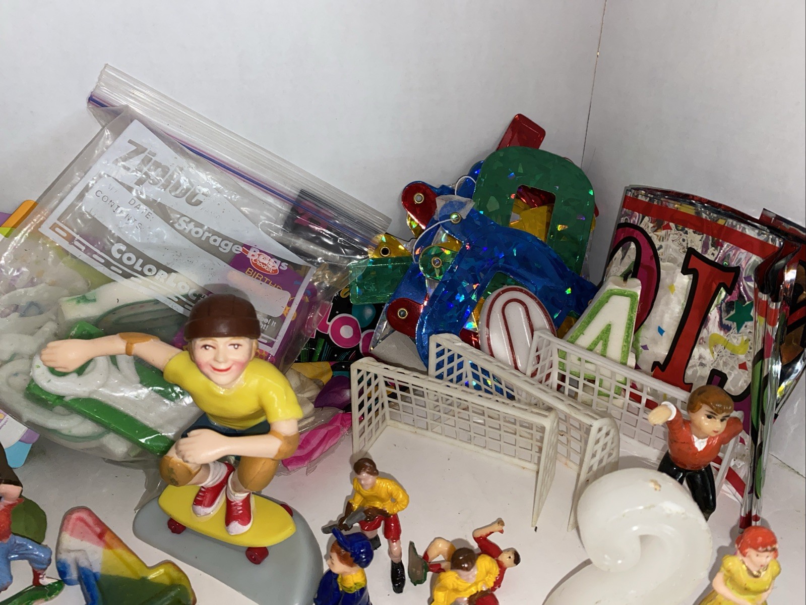 Vintage Lot Of Cake Toppers Ballerina’s Sports Flags Hearts, Christmas Gnome