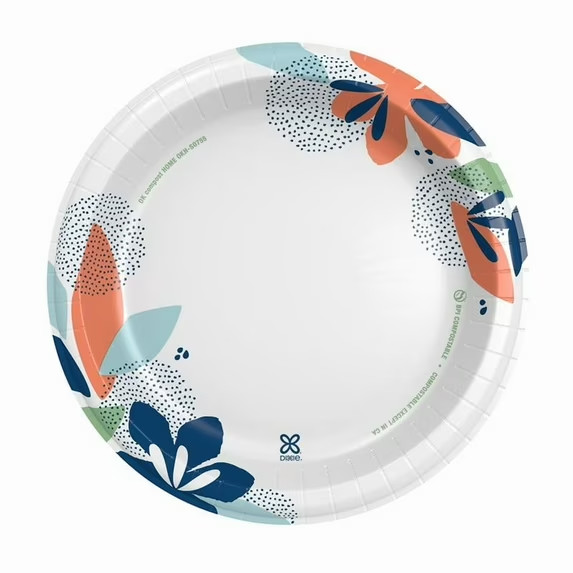 Dixie Disposable Paper Plates, 10″, Multi-Color, 150 Count