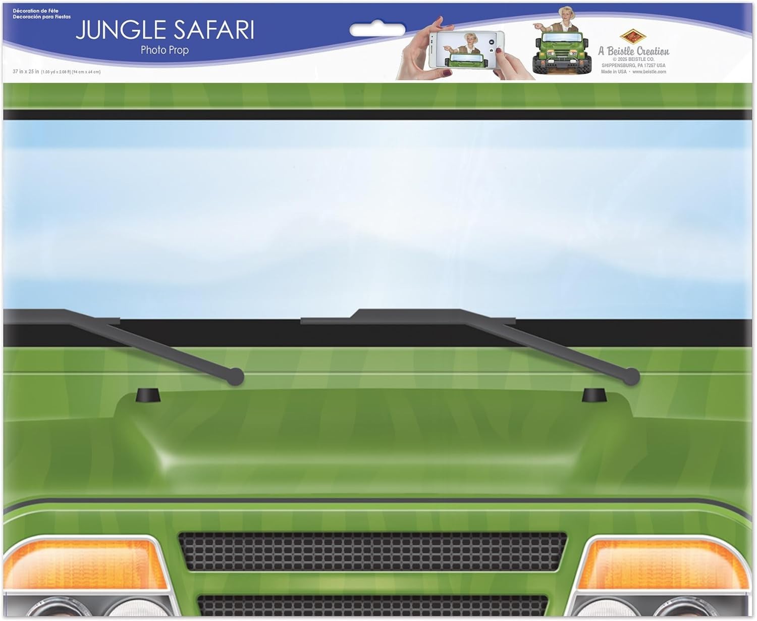 Made in USA Jungle Safari Jeep Photo Cutout – 3’1″ x 25″ for Memorable Moments