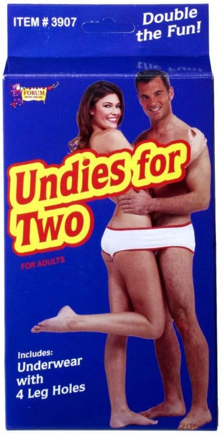 Forum Novelties 3907 Undies for Two- Valentine’s Day Gift, 1 pack,One Size,White
